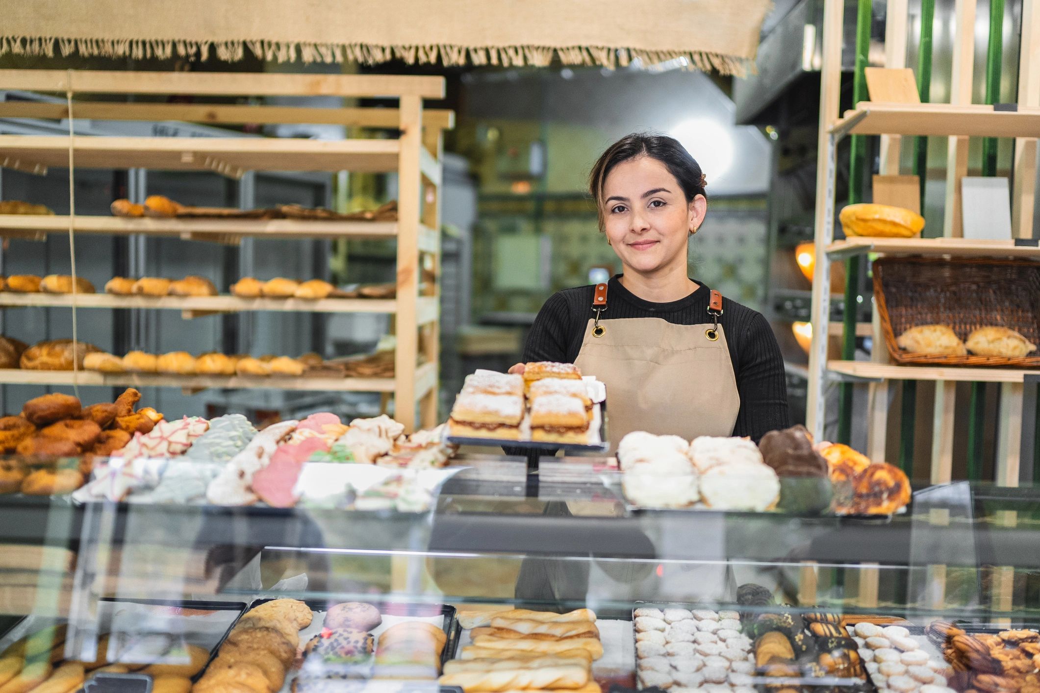 fresh baked goods display